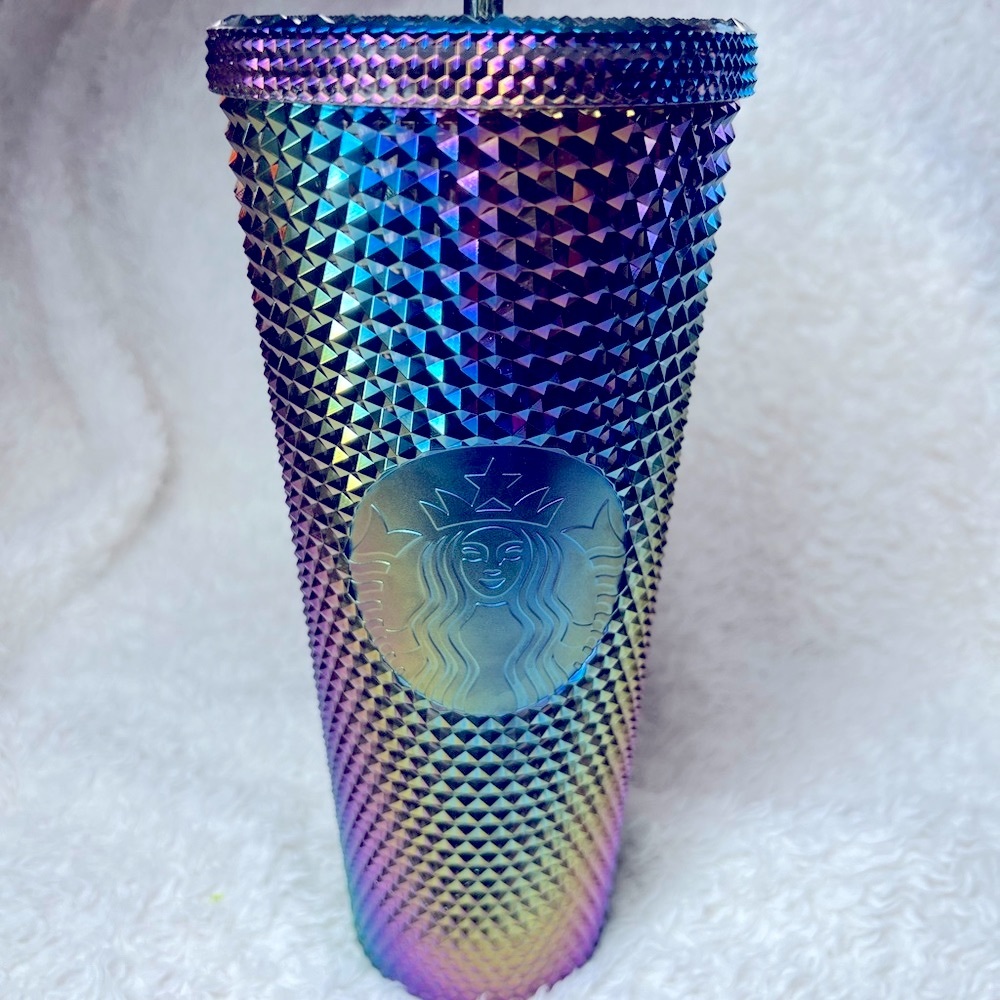 STARBUCKS 2023-RAINBOW 🌈 DIAMOND💎 METALLIC✨IRIDESCENT 24oz Tumbler w/Straw {NEW}